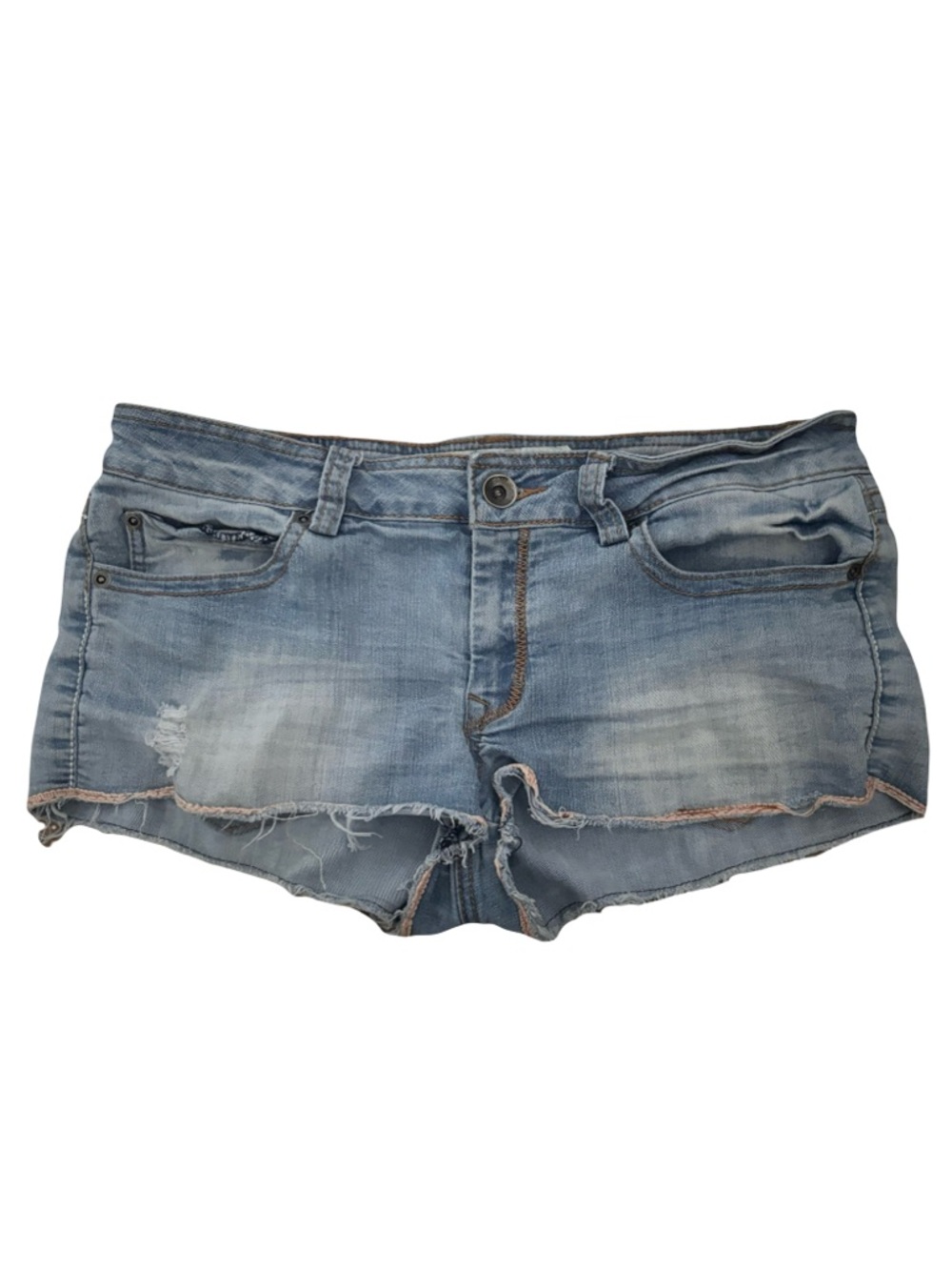 Dollhouse Light Blue Distressed Denim Jean Shorts